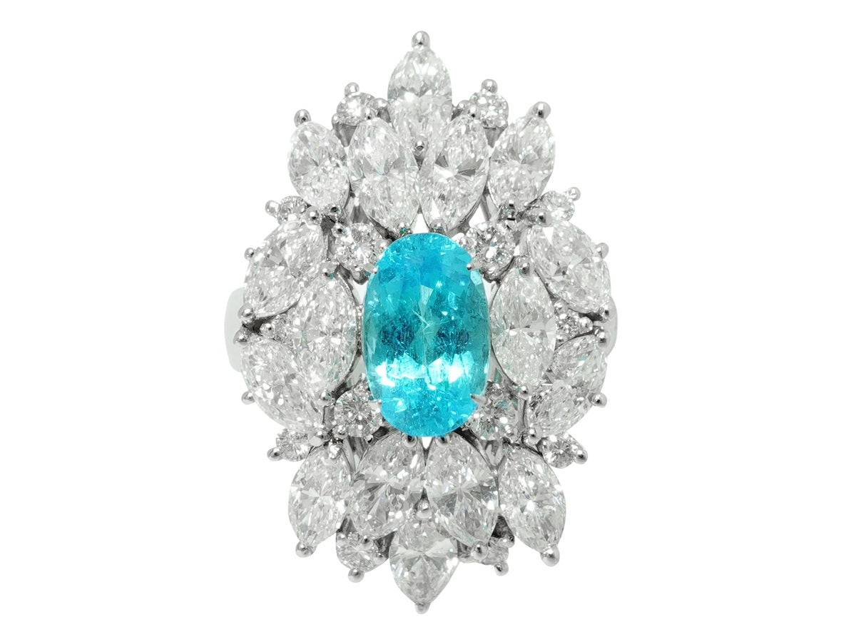 Paraiba Tourmaline Pt900パライバトルマリン ダイヤモンドリング (NO