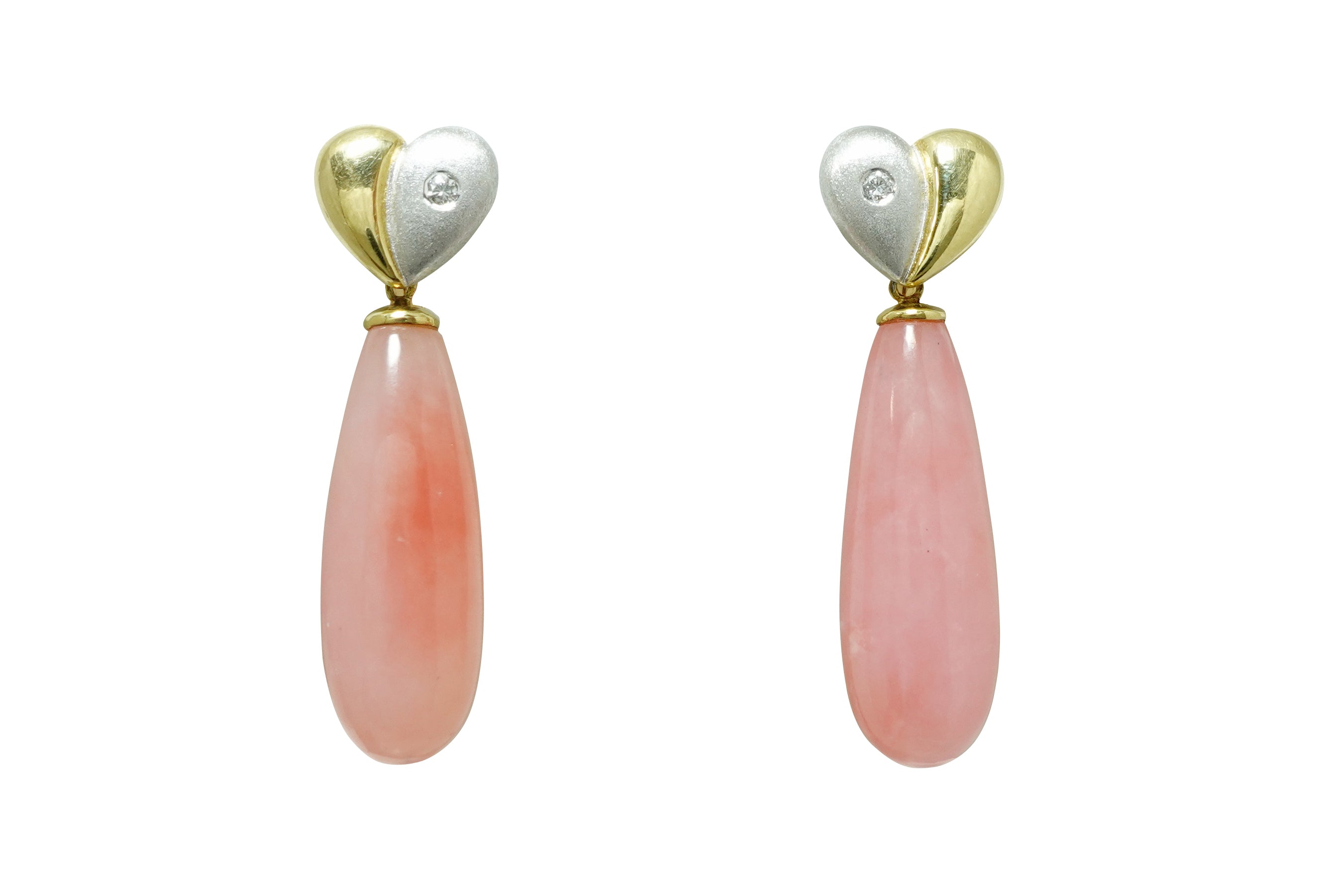 Pink Opal K18/WGピンクオパール ダイヤモンドイヤリング (NO.50595