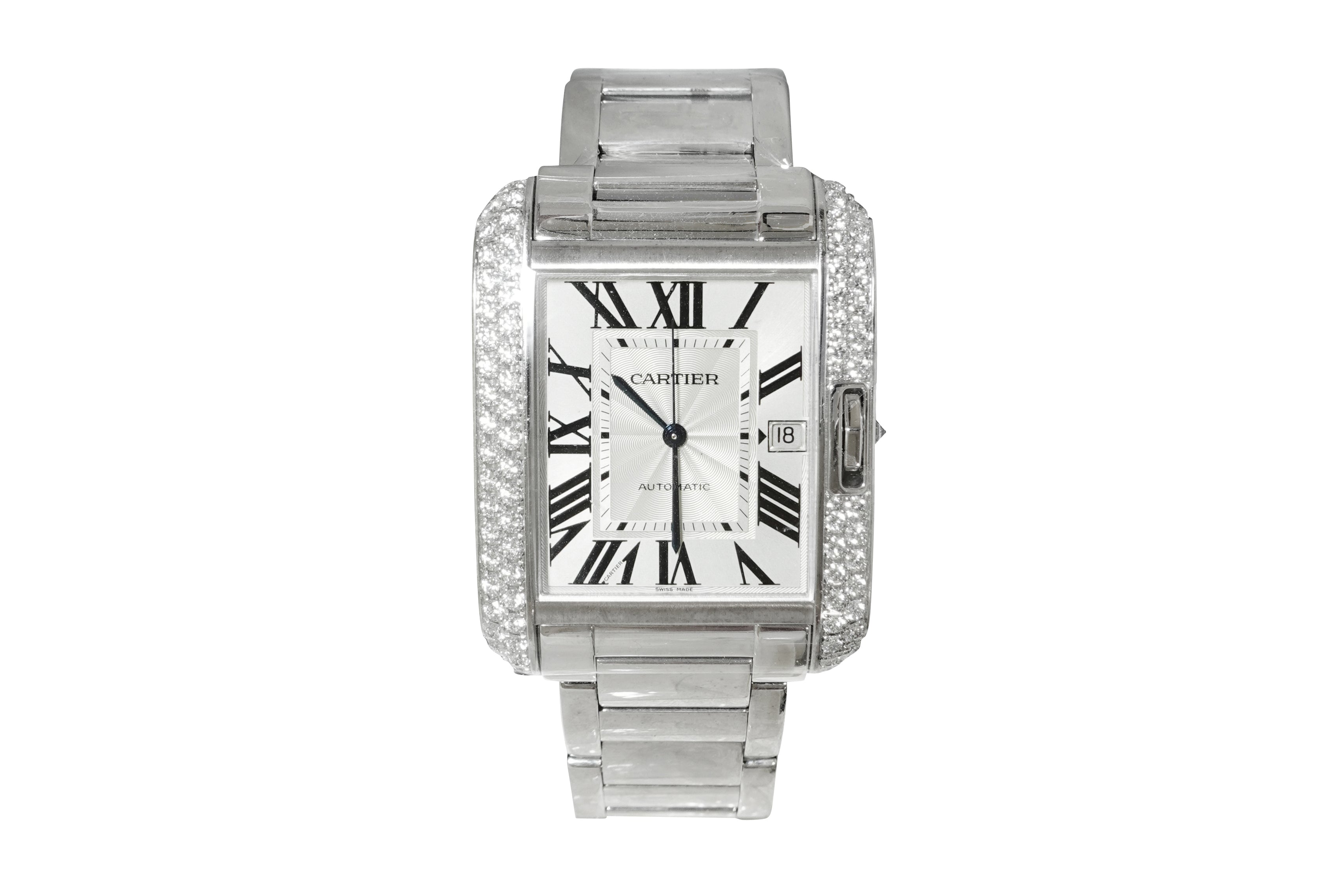Diamond Cartier【カルティエ】K18WGダイヤモンド腕時計(自動巻) (NO