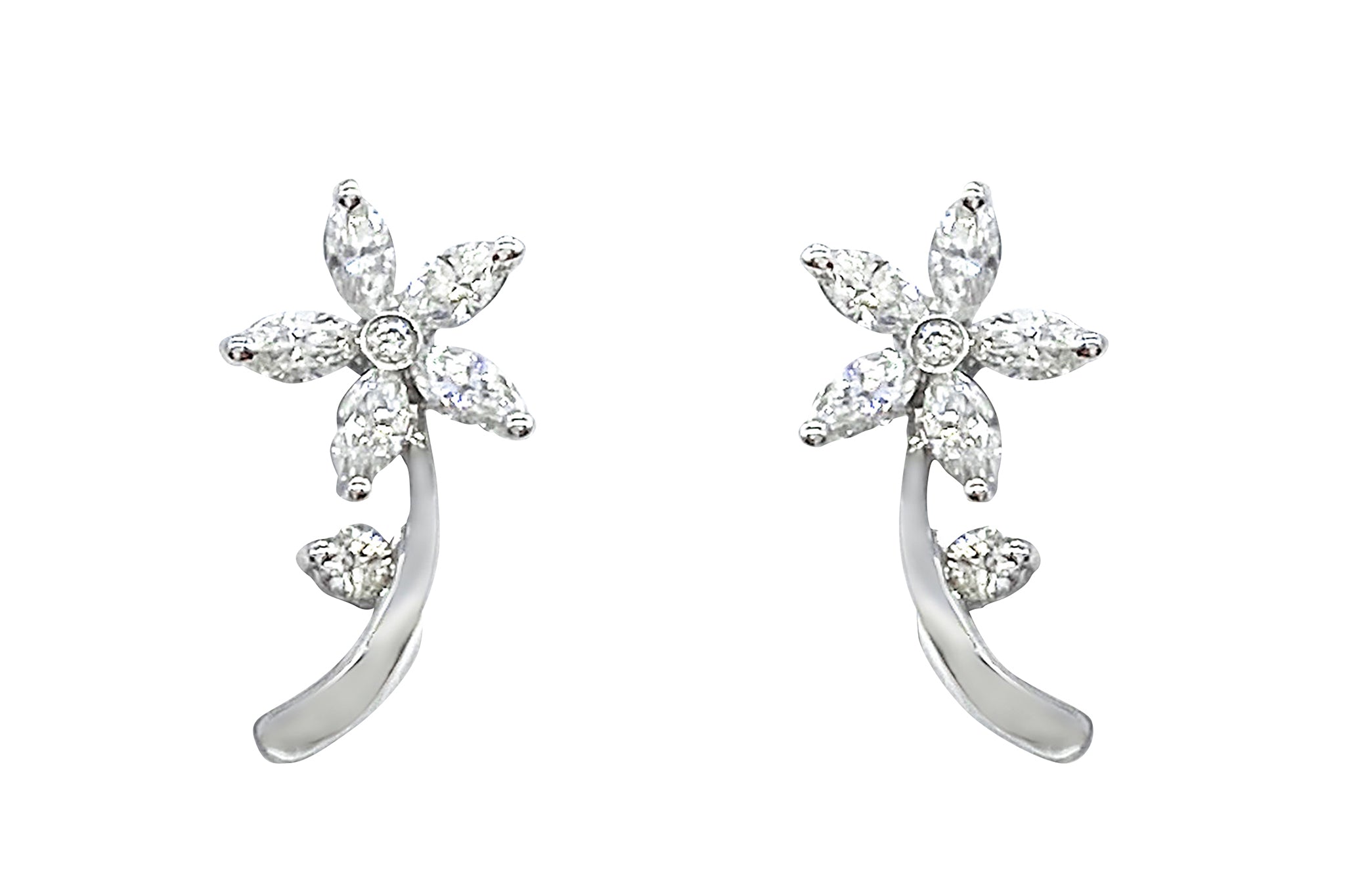 メーカー直売所 Diamond K18WGダイヤモンドピアス JEX宝石 – (NO.62084) アクセサリー