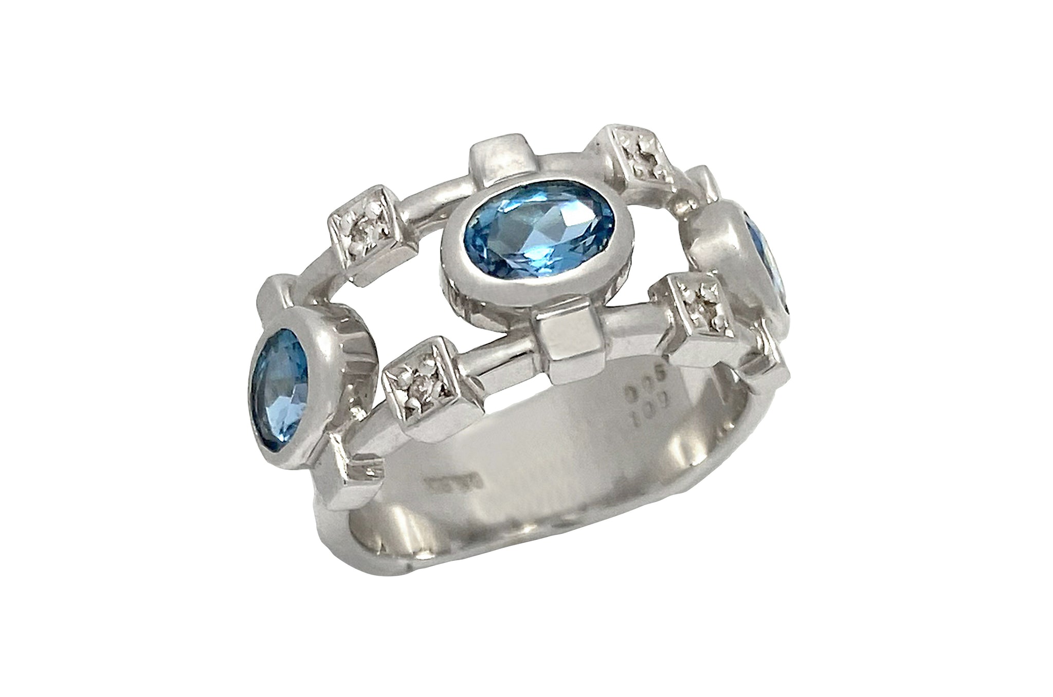 Aquamarine K18WGアクアマリン ダイヤモンドリング (NO.62271)
