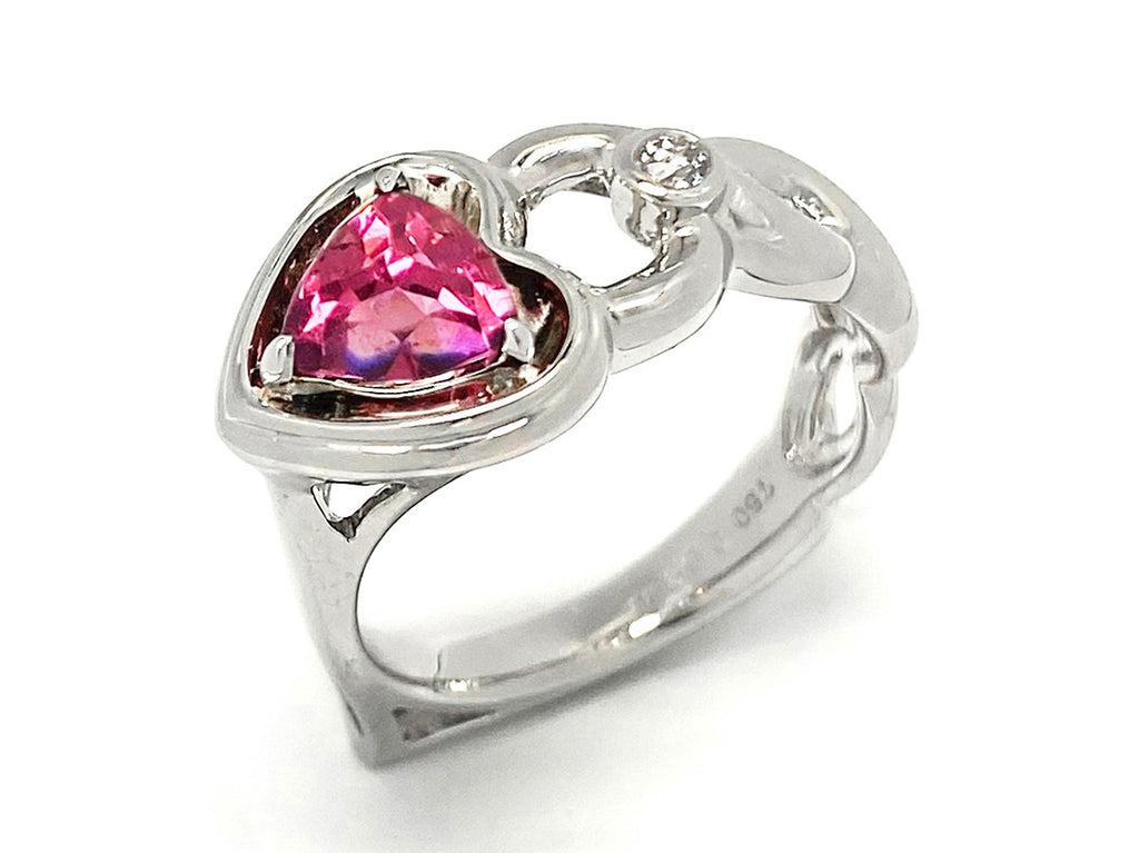 梶光夫】K18WGピンクトルマリン ダイヤモンドリング(No.62297-B) – JEX