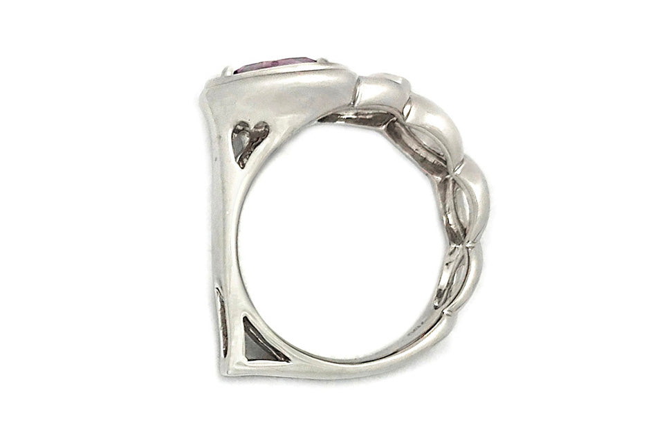 【梶光夫】K18WGピンクトルマリン ダイヤモンドリング(No.62297-B)