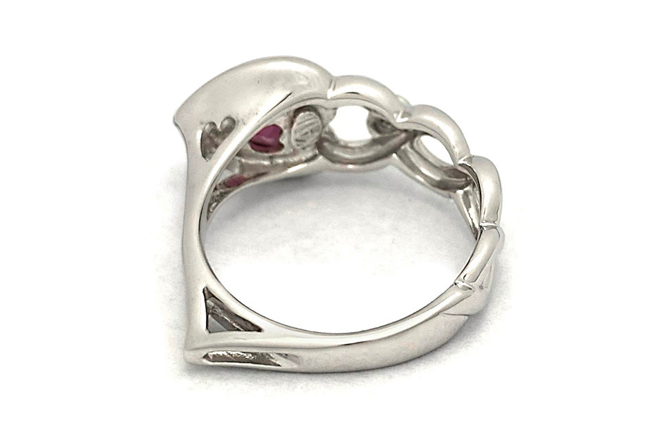 【梶光夫】K18WGピンクトルマリン ダイヤモンドリング(No.62297-B)