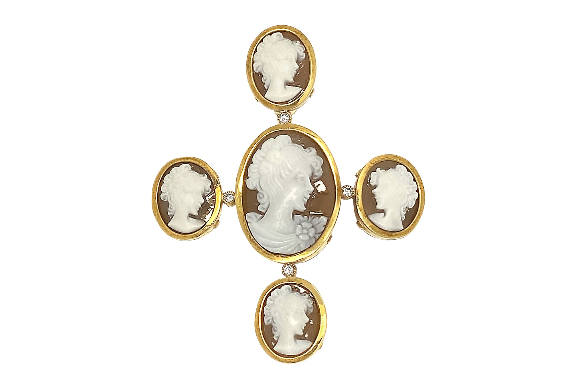 Giovanni Marrazzo 【ジョヴァンニ マラッゾ】K18シェルカメオ ダイヤペントップ (NO.62325)