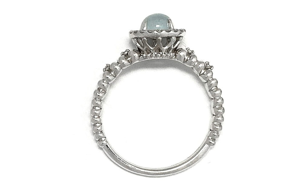 Aquamarine Cat's Eye Pt900アクアマリンキャッツアイ ダイヤモンド