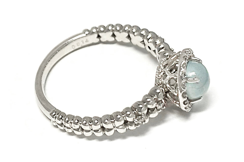Aquamarine Cat's Eye Pt900アクアマリンキャッツアイ ダイヤモンド