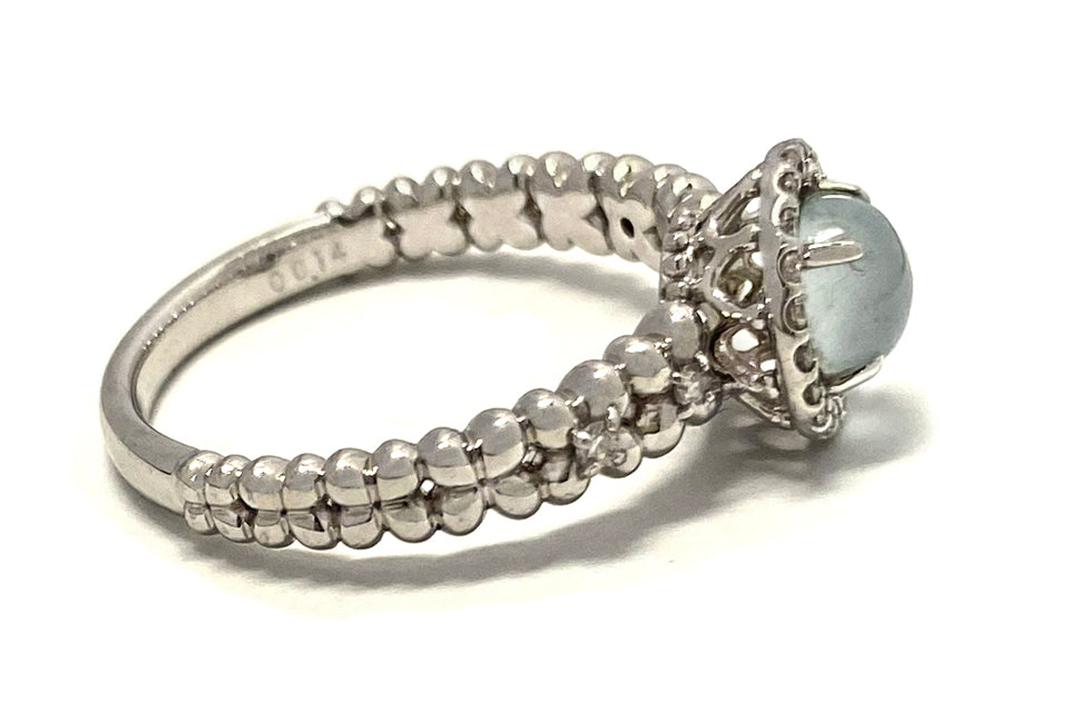 Aquamarine Cat's Eye Pt900アクアマリンキャッツアイ ダイヤモンド