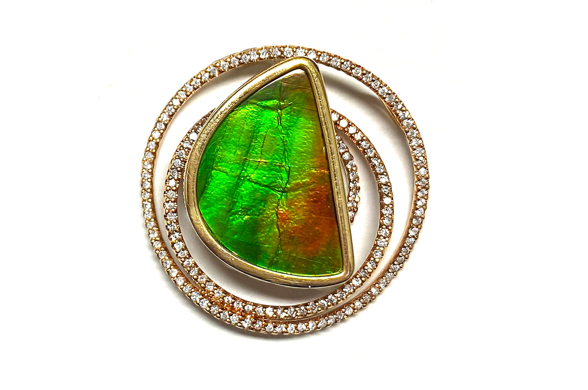 Ammolite K18PGアンモライト ダイヤモンドペントップ(NO.62369)