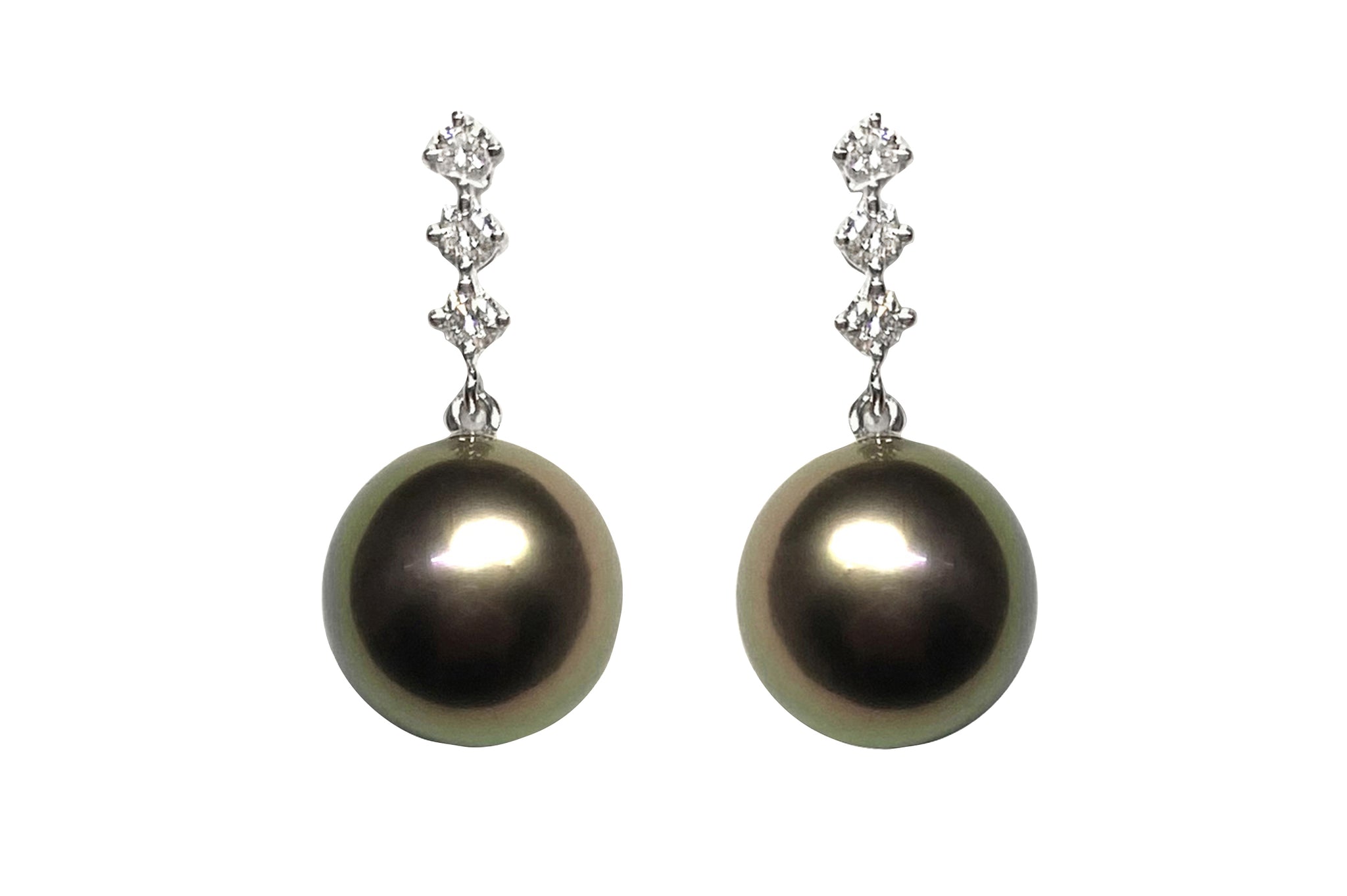 TASAKI 【タサキ】K18WG黒蝶パール ダイヤモンドピアス (NO.62425