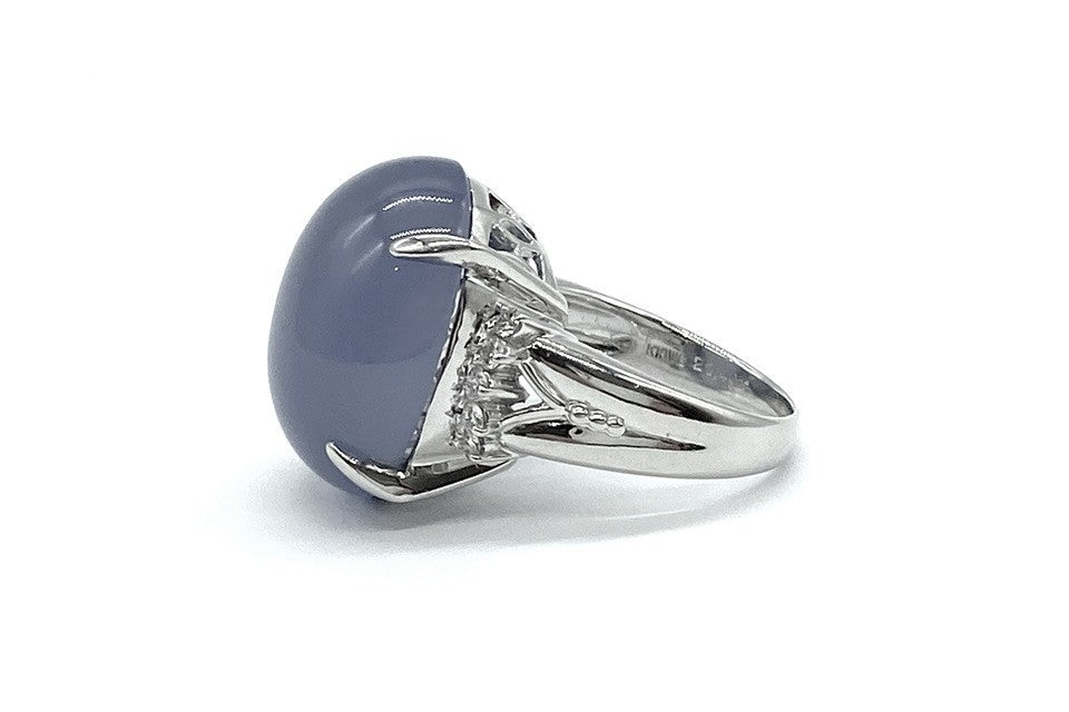 Chalcedony K18WGカルセドニー ダイヤモンドリング (NO.49763) – JEX