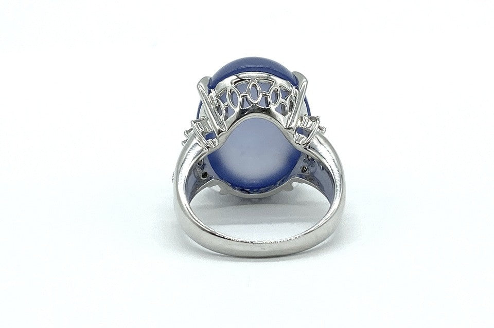 Chalcedony K18WGカルセドニー ダイヤモンドリング (NO.49763) – JEX