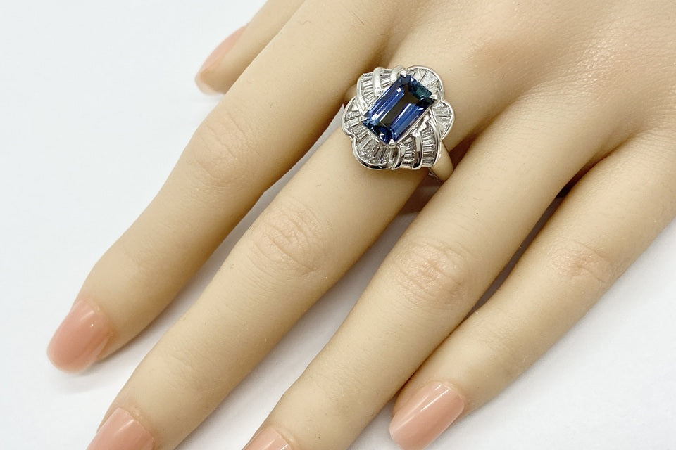 Tanzanite Pt900タンザナイト ダイヤモンドリング (NO.48559)