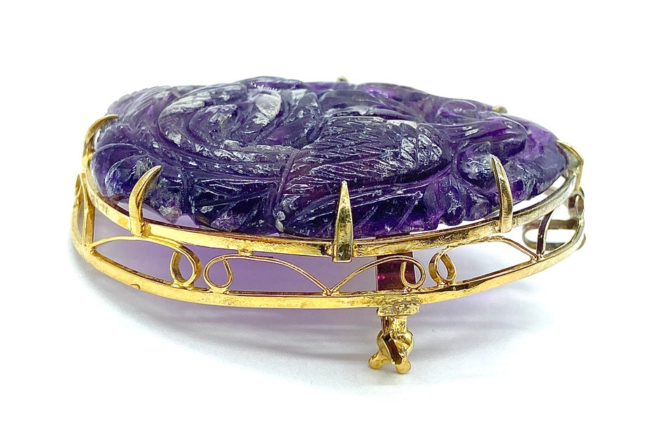 Amethyst K10アメシストブローチ兼ペントップ (NO.128930)