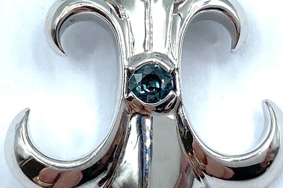 Alexandrite K18WGアレキサンドライトペントップ(革製NC付) (NO.49494)