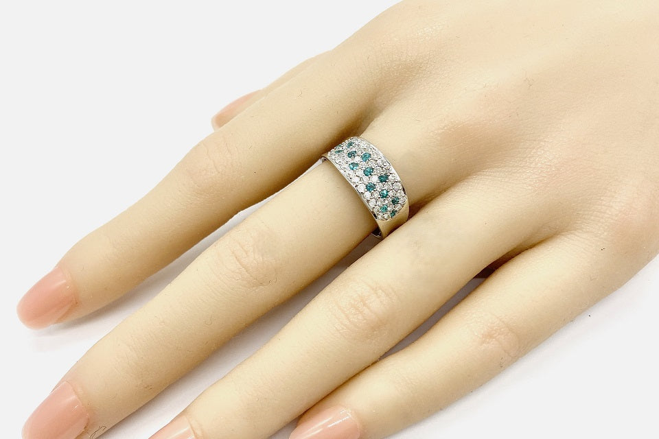 Paraiba color Tourmaline Pt900パライバカラートルマリン ダイヤモンドリング (NO.48882)