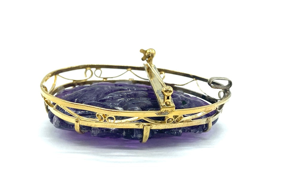 Amethyst K10アメシストブローチ兼ペントップ (NO.128930)