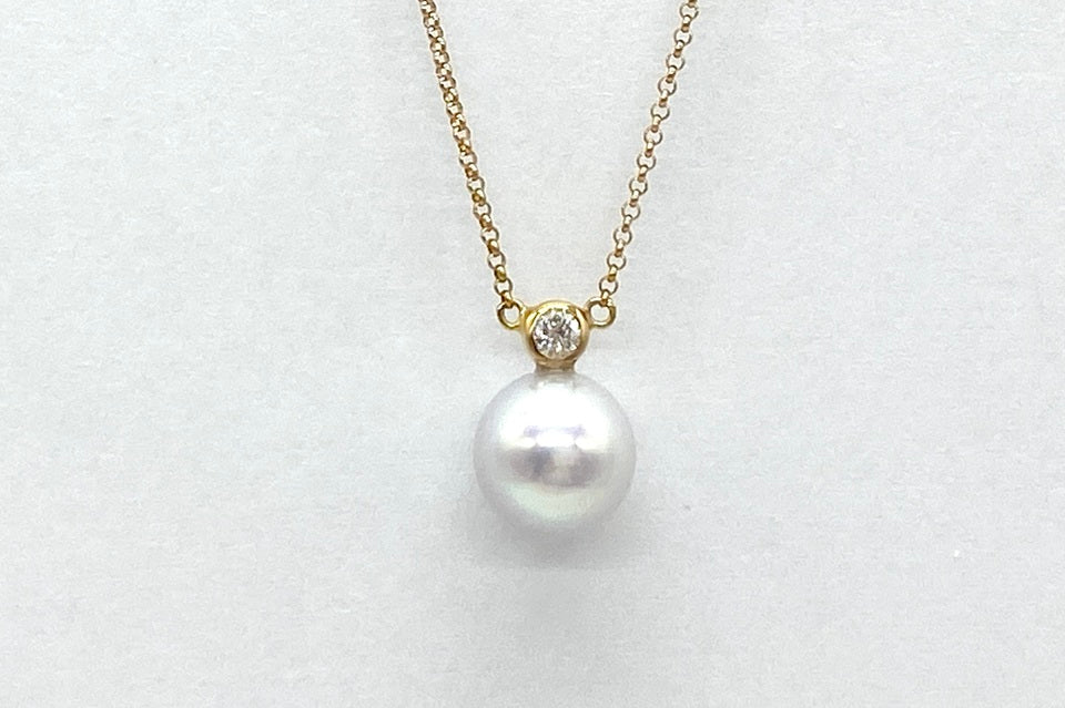 Akoya Pearl K18アコヤパール ダイヤモンドペンダント(NO.50236)