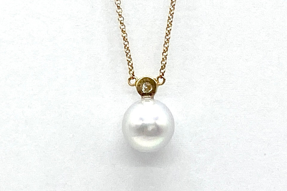 Akoya Pearl K18アコヤパール ダイヤモンドペンダント(NO.50236)