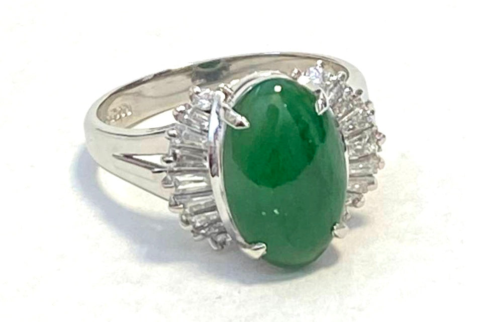 Jadeite Pt900翡翠 ダイヤモンドリング (NO.304688) – JEX宝石
