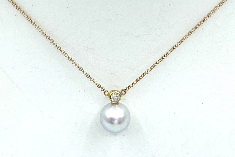 Akoya Pearl K18アコヤパール ダイヤモンドペンダント(NO.50236)