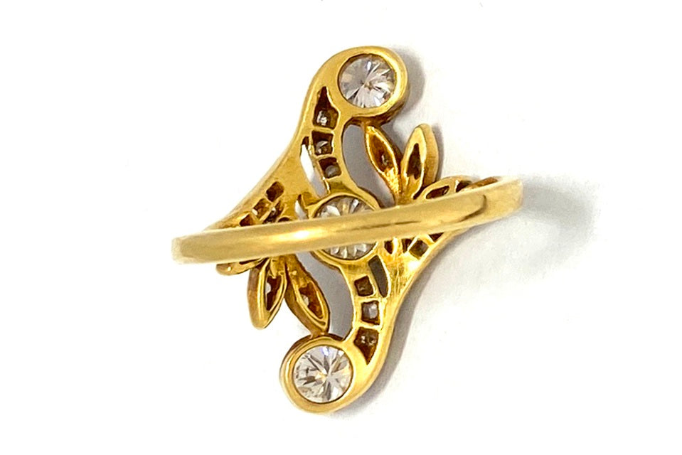 Antique【アンティーク】YG オールドカット ダイヤモンドリング  (No.116145)