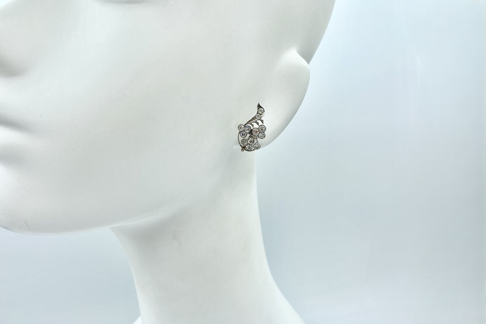 Antique【アンティーク】 SV925/K14(留具 ダイヤモンドイヤリング (No.123494)