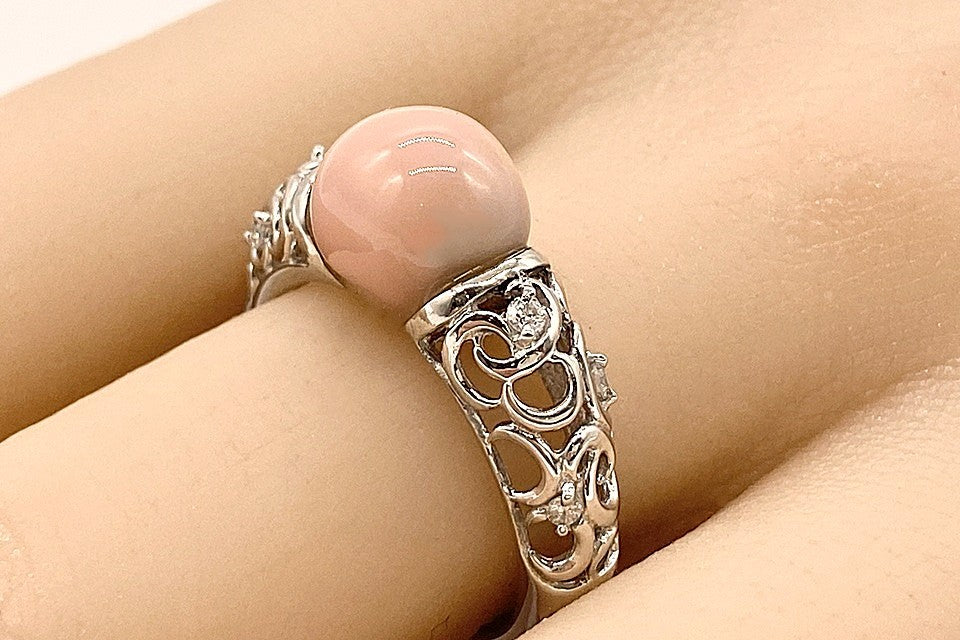 Conch Pearl Pt900コンクパール ダイヤモンドリング (NO.124177) – JEX 