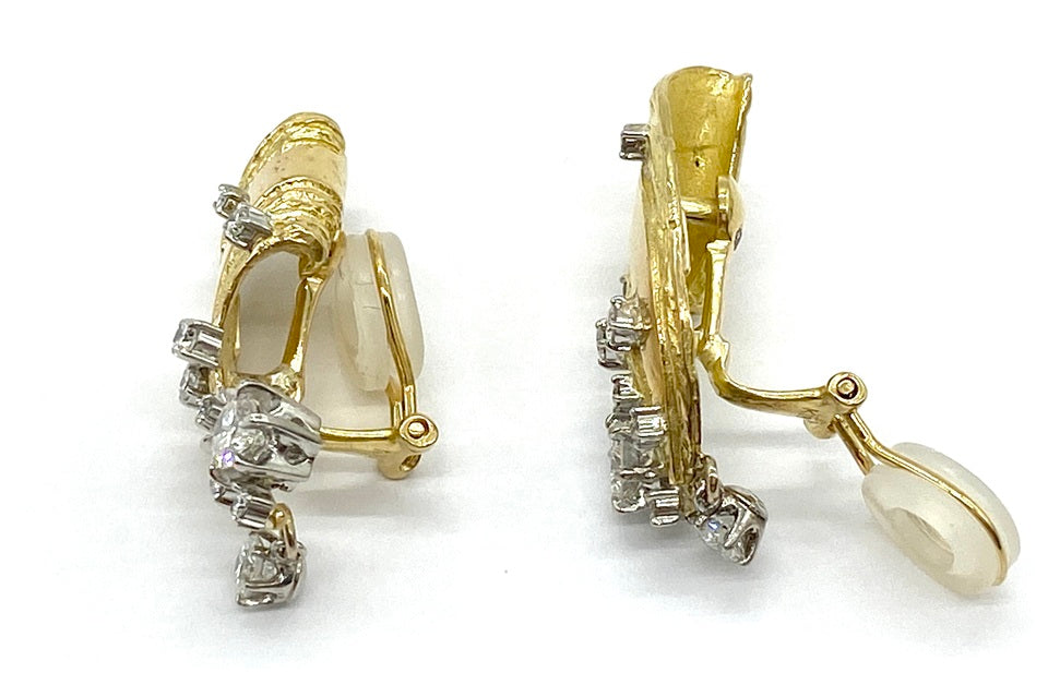 Diamond K18/Pt900ダイヤモンドイヤリング (No.126736)