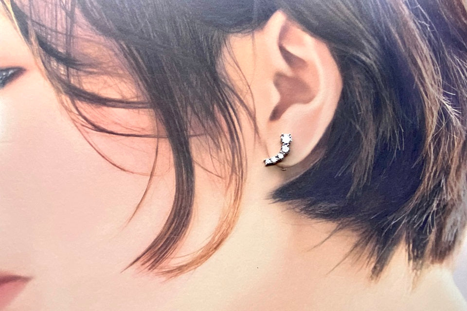 Diamond Pt900/850(キャッチ)ダイヤモンドピアス (NO.126847)