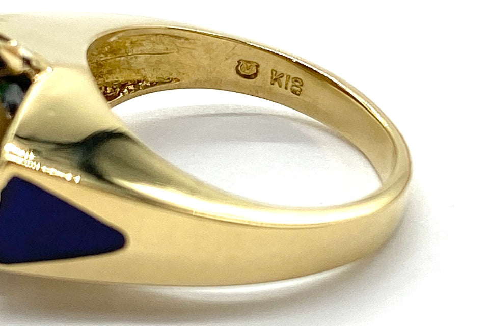 MIKIMOTO【ミキモト】 K18アコヤパール サファイヤ エナメルリング (NO.62178)