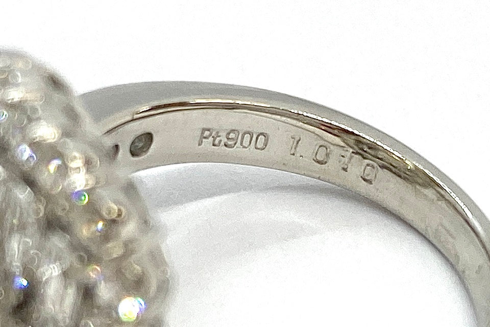 Aquamarine Pt900アクアマリン ダイヤモンドリング (NO.127760)