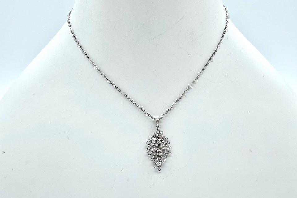 Diamond Pt900/850(NC)ダイヤペンダント (NO.127866)