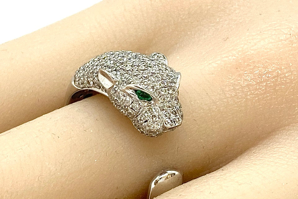 Emerald K18WGエメラルド ダイヤモンドリング(NO.127984)