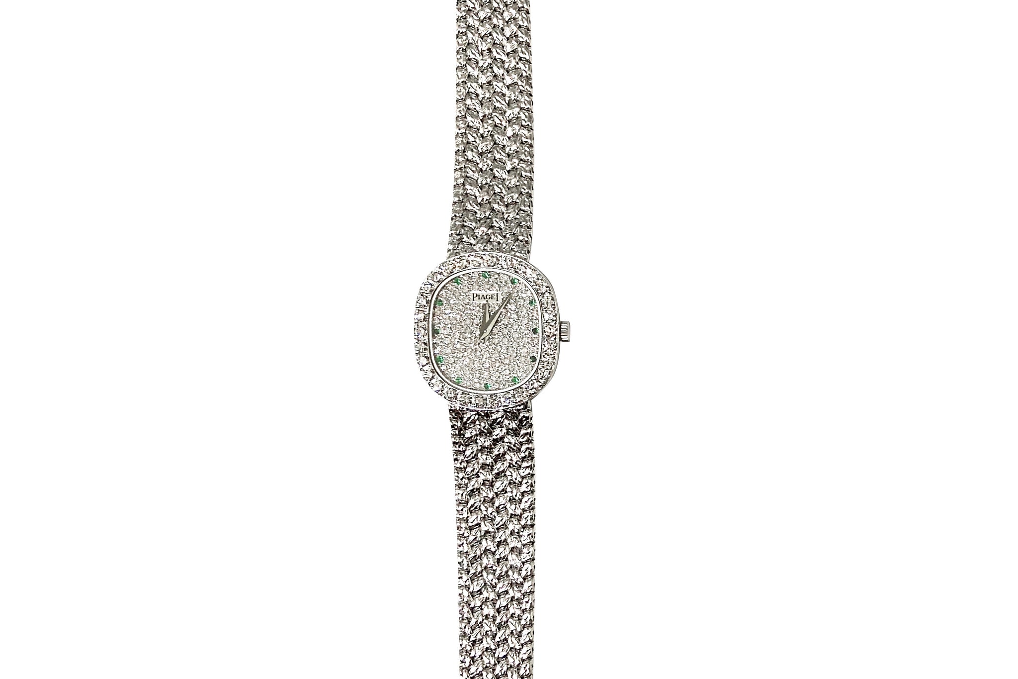 PIAGET【ピアジェ】 K18WGダイヤモンド エメラルド腕時計(クォーツ