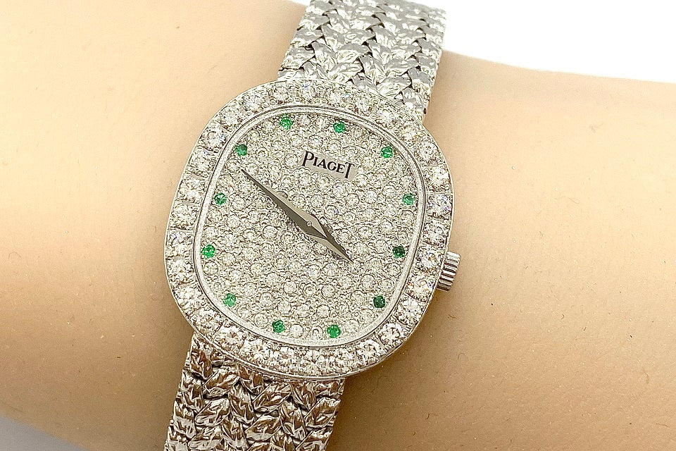 PIAGET【ピアジェ】 K18WGダイヤモンド エメラルド腕時計(クォーツ