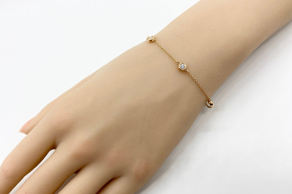 TIFFANY & CO. 【ティファニー】K18PGダイヤモンドブレスレット (NO.128358)