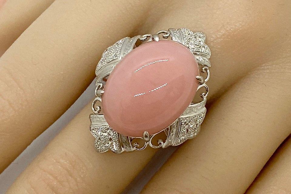 Pink Opal Pt900ピンクオパール ダイヤモンドリング (NO.128378) – JEX宝石ギャラリーオンラインショップ