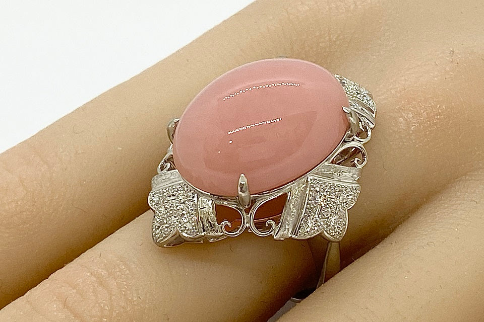 Pink Opal Pt900ピンクオパール ダイヤモンドリング (NO.128378) – JEX宝石ギャラリーオンラインショップ