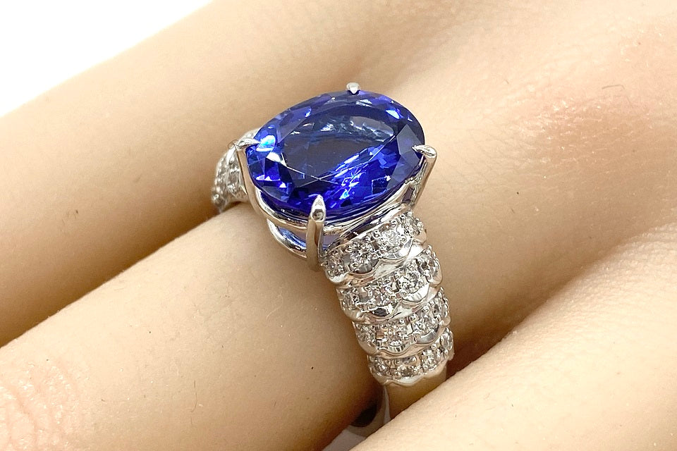 Tanzanite Pt900タンザナイト ダイヤモンドリング (NO.128451-B)