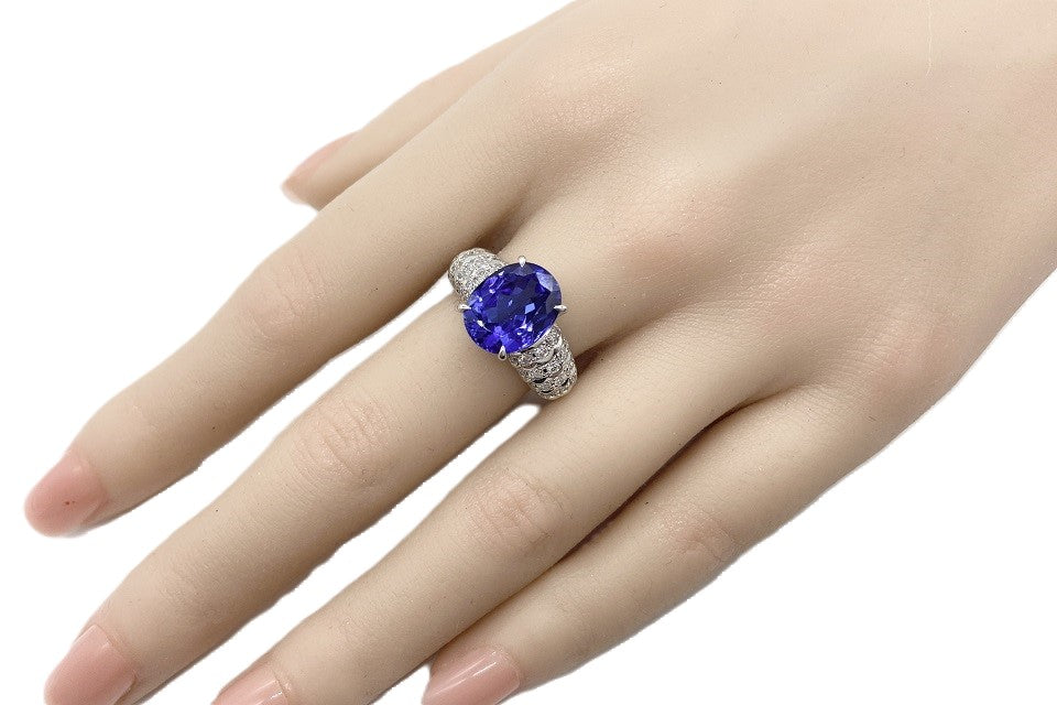 Tanzanite Pt900タンザナイト ダイヤモンドリング (NO.128451-B)