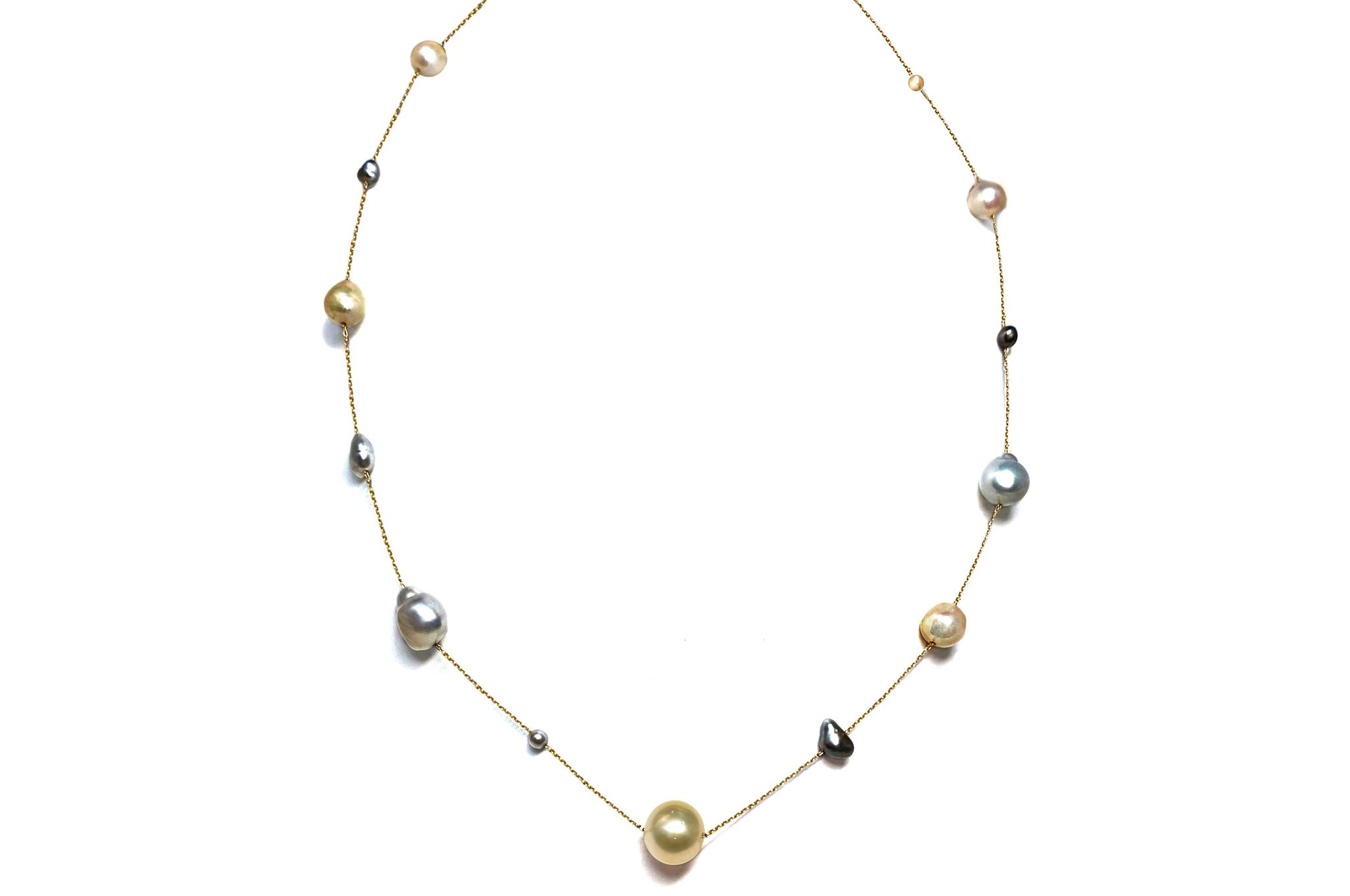 ケシパールK14とホワイトゴールドのネックレス ケシパールK14とホワイトゴールドのネックレス 品番8472 | ㈱ハナジマ