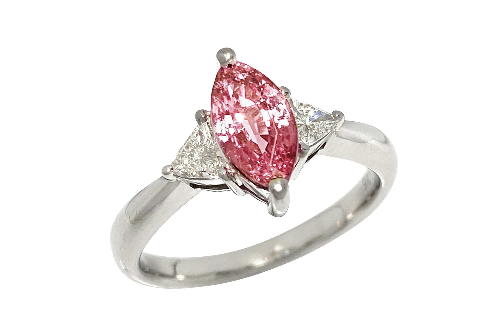 Pink Sapphire Pt900ピンクサファイヤ ダイヤモンドリング (NO.128542 