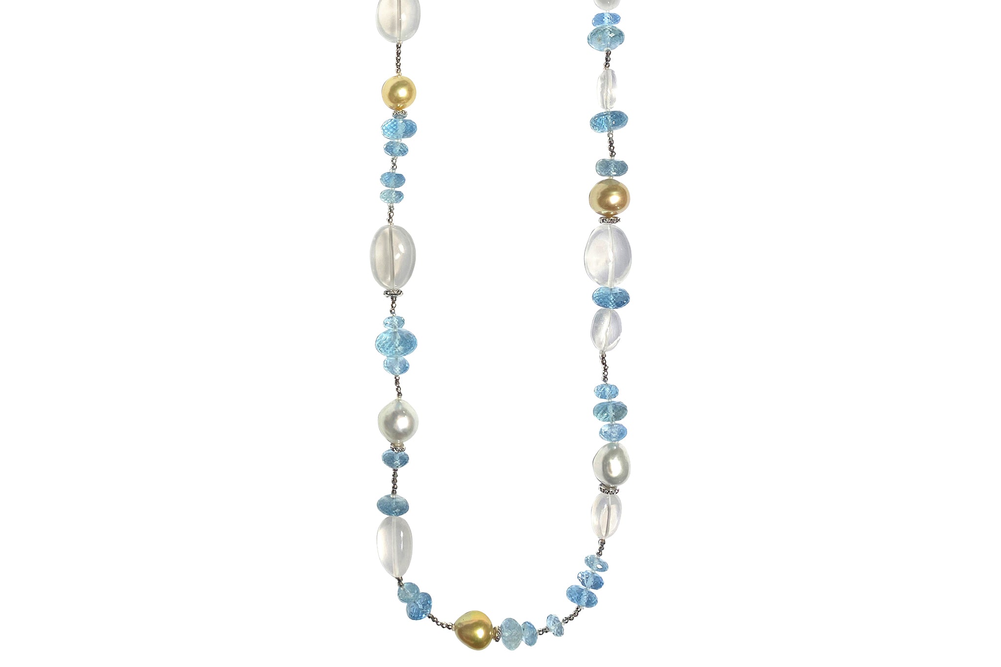 South Sea Pearl K18WG白蝶/ゴールデンパール アクアマリン