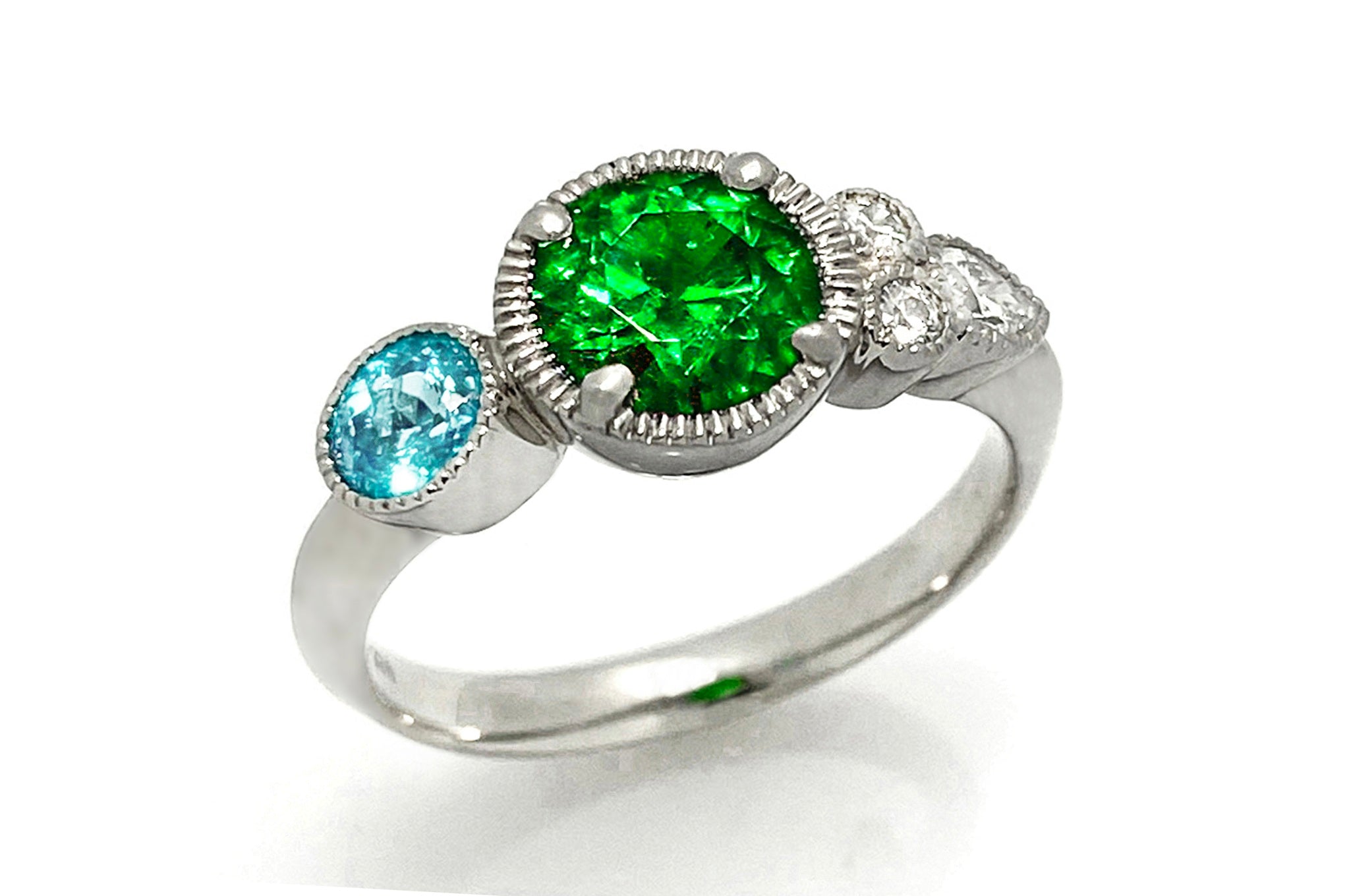 Demantoid Garnet Pt900デマントイドガーネット パライバ