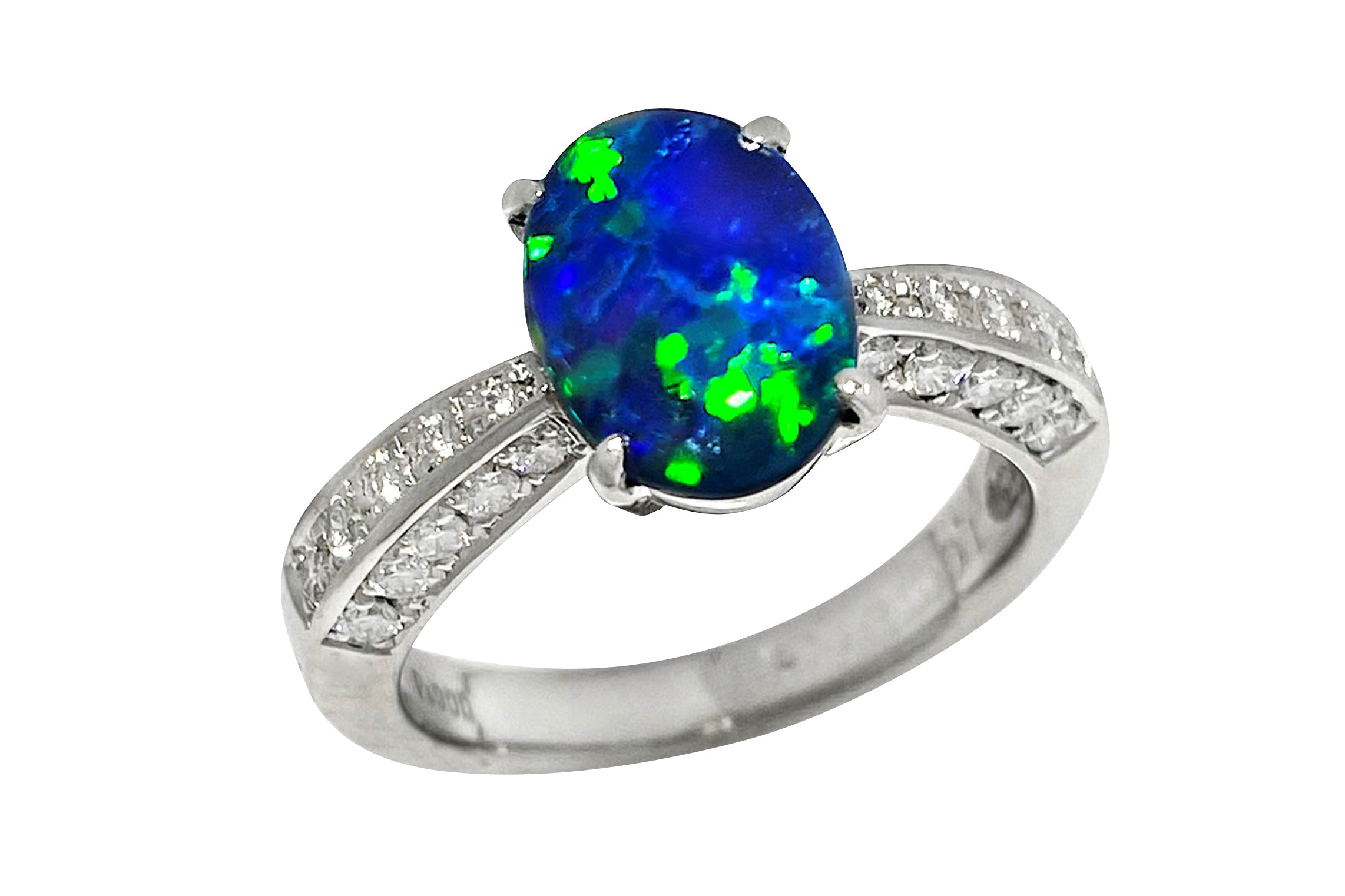 Black Opal Pt900ブラックオパール ダイヤモンドリング (NO.128670