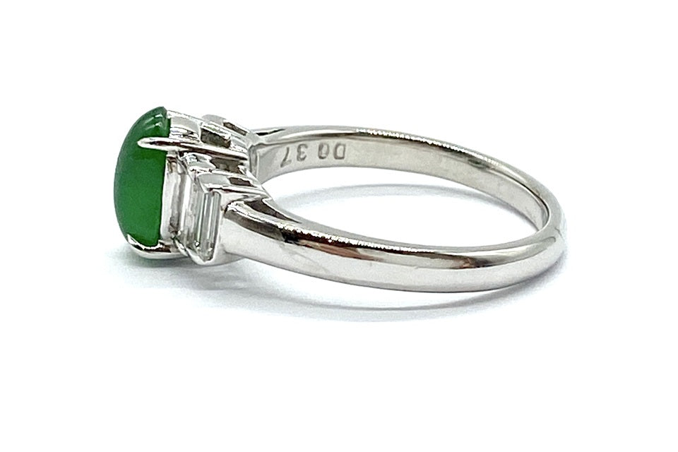 Jadeite Pt900翡翠 ダイヤモンドリング (NO.128672)