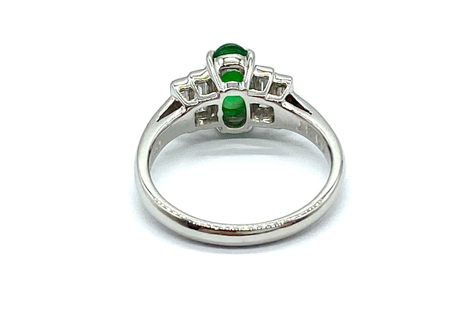 Jadeite Pt900翡翠 ダイヤモンドリング (NO.128672)
