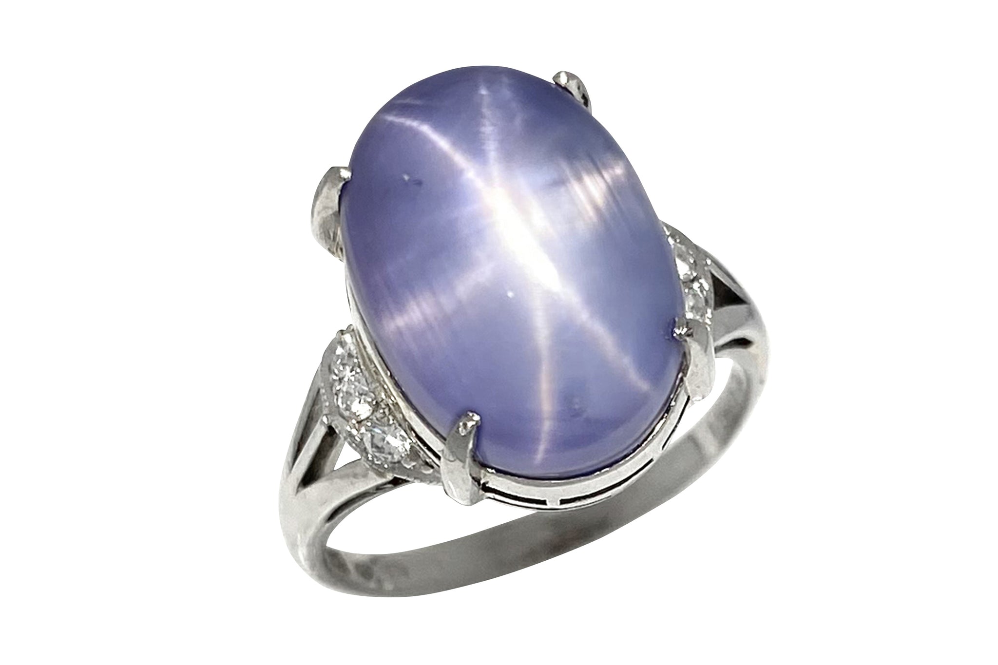 Star Sapphire Ptスターサファイヤ ダイヤモンドリング (NO.128709)