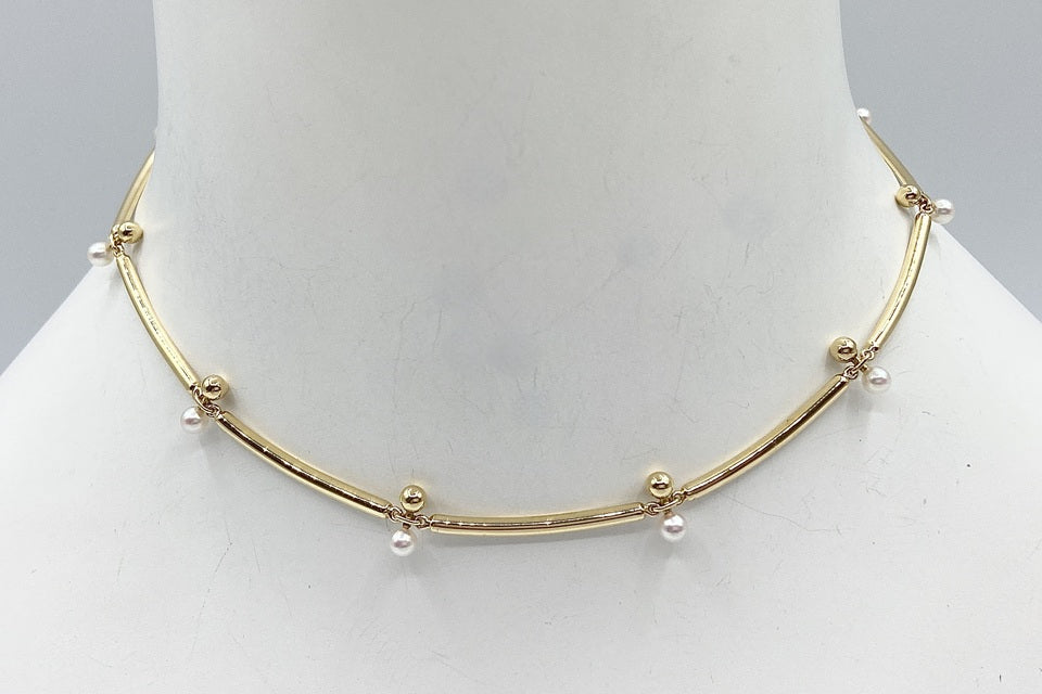 MIKIMOTO 【ミキモト】K18アコヤパールネックレス (NO.128766-B)